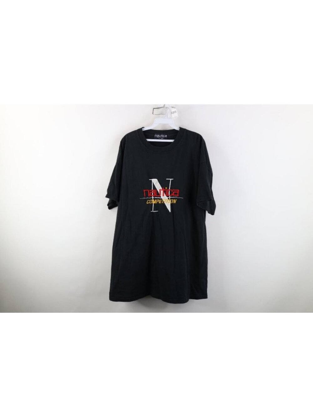 Vintage 90s Nautica Competition Mens 2XL Faded Spell Out Big Logo T-Shirt USA